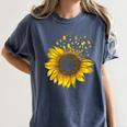Sunflower Puzzle Pieces Autism Awareness For Mom Teacher For Women Women's Comfort Colors T-Shirt Denim