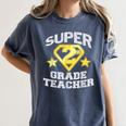 Super 2nd Grade Teacher Hero Women's Comfort Colors T-Shirt Denim Super 2nd Grade Teacher Hero Women's Comfort Colors T-Shirt Denim