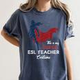 This Is My Super ESL Teacher Costume Lazy Halloween Women's Comfort Colors T-Shirt Denim This Is My Super ESL Teacher Costume Lazy Halloween Women's Comfort Colors T-Shirt Denim