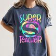 Super Teacher Back To School Apple Tie Dye First Day Women's Comfort Colors T-Shirt Denim Super Teacher Back To School Apple Tie Dye First Day Women's Comfort Colors T-Shirt Denim