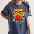 Superhero Teacher Appreciation Teaching Tee Women's Comfort Colors T-Shirt Denim