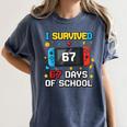 I Survived 67 Days Of School 67 Teacher Squad Matching Women's Comfort Colors T-Shirt Denim