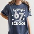 I Survived 67 Days Of School Teachers Students Women's Comfort Colors T-Shirt Denim