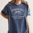 Synonym Rolls Book Lover English Teacher Grammar Women's Comfort Colors T-Shirt Denim