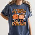 I Teach The Coolest Pumpkins In The Patch Teacher Halloween Women's Comfort Colors T-Shirt Denim