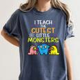 I Teach Cutest Little Monsters Halloween Teacher Men Women Women's Comfort Colors T-Shirt Denim I Teach Cutest Little Monsters Halloween Teacher Men Women Women's Comfort Colors T-Shirt Denim