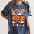 I Teach The Cutest Pumpkins Halloween Fall Teacher Women Women's Comfort Colors T-Shirt Denim I Teach The Cutest Pumpkins Halloween Fall Teacher Women Women's Comfort Colors T-Shirt Denim