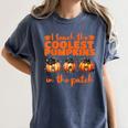 I Teach The Cutest Pumpkins Halloween Teacher Cat Lover Women's Comfort Colors T-Shirt Denim