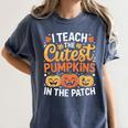 I Teach The Cutest Pumpkins Tshirt Halloween Teacher Women's Comfort Colors T-Shirt Denim I Teach The Cutest Pumpkins Tshirt Halloween Teacher Women's Comfort Colors T-Shirt Denim