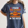 I Teach The Cutest Pumpkins In The Patch Halloween Teacher Women's Comfort Colors T-Shirt Denim