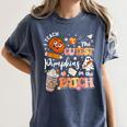 I Teach The Cutest Pumpkins In The Patch Halloween Teacher Women's Comfort Colors T-Shirt Denim I Teach The Cutest Pumpkins In The Patch Halloween Teacher Women's Comfort Colors T-Shirt Denim