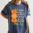 I Teach The Cutest Pumpkins In Patch Pre-K Halloween Teacher Women's Comfort Colors T-Shirt Denim