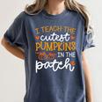 I Teach The Cutest Pumpkins In The Patch Shirt Teacher Women's Comfort Colors T-Shirt Denim