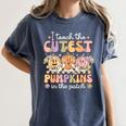 I Teach The Cutest Pumpkins In The Patch Teacher Retro Women's Comfort Colors T-Shirt Denim I Teach The Cutest Pumpkins In The Patch Teacher Retro Women's Comfort Colors T-Shirt Denim