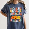 I Teach The Cutest Pumpkins In The Patch Teacher Women's Comfort Colors T-Shirt Denim I Teach The Cutest Pumpkins In The Patch Teacher Women's Comfort Colors T-Shirt Denim