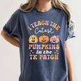 I Teach The Cutest Pumpkins In The TK Patch TK Teacher Fall Women's Comfort Colors T-Shirt Denim I Teach The Cutest Pumpkins In The TK Patch TK Teacher Fall Women's Comfort Colors T-Shirt Denim