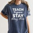 Teach Inspire Stay Drug-Free Red Ribbon Week Teacher Kids Women's Comfort Colors T-Shirt Denim