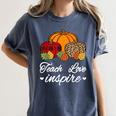 Teach Love Inspire Autumn Fall Plaid Leopard Pumpkin Teacher For Men Women Kids Women's Comfort Colors T-Shirt Denim Teach Love Inspire Autumn Fall Plaid Leopard Pumpkin Teacher For Men Women Kids Women's Comfort Colors T-Shirt Denim