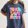 Teach Love Inspire Preppy Back To School Teacher Women Women's Comfort Colors T-Shirt Denim Teach Love Inspire Preppy Back To School Teacher Women Women's Comfort Colors T-Shirt Denim