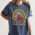 Teach Love Inspire Rainbow Leopard Cheetah Print Teacher Women's Comfort Colors T-Shirt Denim Teach Love Inspire Rainbow Leopard Cheetah Print Teacher Women's Comfort Colors T-Shirt Denim