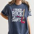 I Teach Rock Stars Music Teacher Guitar Player Women's Comfort Colors T-Shirt Denim