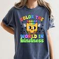 Teacher Back To School Color In Kindness Crayon Pencil Women's Comfort Colors T-Shirt Denim