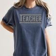 Teacher Checkered Racing Teacher Appreciation Men Women Women's Comfort Colors T-Shirt Denim Teacher Checkered Racing Teacher Appreciation Men Women Women's Comfort Colors T-Shirt Denim