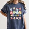 Teacher Groovy Play Is Learning Back To School Women's Comfort Colors T-Shirt Denim