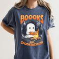 Teacher Halloween Ghost Reading Book Animal Boooks Are Women's Comfort Colors T-Shirt Denim