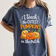 Teacher Halloween Pre-K Teacher Kindergarten Cutest Pumpkins Women's Comfort Colors T-Shirt Denim Teacher Halloween Pre-K Teacher Kindergarten Cutest Pumpkins Women's Comfort Colors T-Shirt Denim