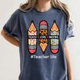 Teacher Life Teach Love Inspire Pencils Inspirational Women Women's Comfort Colors T-Shirt Denim Teacher Life Teach Love Inspire Pencils Inspirational Women Women's Comfort Colors T-Shirt Denim