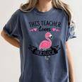 This Teacher Loves Her Flock Cute Flamingo Teacher Women's Comfort Colors T-Shirt Denim