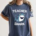 Teacher Shark Teaching Back To School Kindergarten Women's Comfort Colors T-Shirt Denim Teacher Shark Teaching Back To School Kindergarten Women's Comfort Colors T-Shirt Denim
