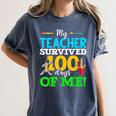 My Teacher Survived 100 Days Of Me Dab 100 Days Of School For Men Women Kids Women's Comfort Colors T-Shirt Denim My Teacher Survived 100 Days Of Me Dab 100 Days Of School For Men Women Kids Women's Comfort Colors T-Shirt Denim