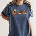 Teacher Thanksgiving Women Autumn Fall Halloween Pumpkin Tee Women's Comfort Colors T-Shirt Denim