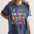 Teacher Of Tiny Superheroes Women's Comfort Colors T-Shirt Denim Teacher Of Tiny Superheroes Women's Comfort Colors T-Shirt Denim