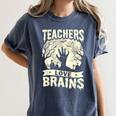 Teachers Love Brains Halloween Costume Boo Trick Teach Women's Comfort Colors T-Shirt Denim Teachers Love Brains Halloween Costume Boo Trick Teach Women's Comfort Colors T-Shirt Denim