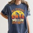 All Teachers Love Brains Shirt Halloween Teachers Women's Comfort Colors T-Shirt Denim