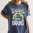 Teachers Love Zombie Teacher Halloween Fun Women's Comfort Colors T-Shirt Denim