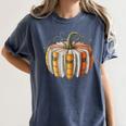 Teachers Students Fall Book Pumpkin Fall Librarians Bookworm Women's Comfort Colors T-Shirt Denim