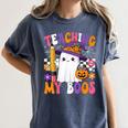 Teaching My Boos Ghost Teacher Cute Pencil Halloween Teacher Women's Comfort Colors T-Shirt Denim