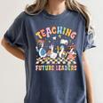 Teaching Future Leaders Teacher Back To School Cute Goose Women's Comfort Colors T-Shirt Denim