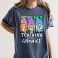Teaching My Little Gnomies With Gnome For Teacher Women Women's Comfort Colors T-Shirt Denim
