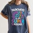 Teaching Music Is My Superpower Music Teacher For Men Women Kids Women's Comfort Colors T-Shirt Denim