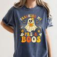 Teaching My Pre-K Boos Crew Teachers Halloween Ghost Women's Comfort Colors T-Shirt Denim