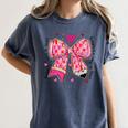 Teaching Is A Work Of Heart Pencil Bow Teacher Valentine Women's Comfort Colors T-Shirt Denim Teaching Is A Work Of Heart Pencil Bow Teacher Valentine Women's Comfort Colors T-Shirt Denim