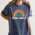 Team Pre-K Teacher Crew Squad Hello Back School Graduation Women's Comfort Colors T-Shirt Denim