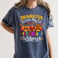Thankful For My 1st Grade Turkeys Thanksgiving Teacher Fall Women's Comfort Colors T-Shirt Denim Thankful For My 1st Grade Turkeys Thanksgiving Teacher Fall Women's Comfort Colors T-Shirt Denim