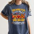 Thankful For My 2nd Grade Turkeys Thanksgiving Teacher Fall Women's Comfort Colors T-Shirt Denim