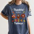 Thankful For My Prek Turkeys In Masks Thanksgiving Teacher For Men Women Women's Comfort Colors T-Shirt Denim